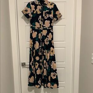 Banana Republic Floral Dress - Black and Cream